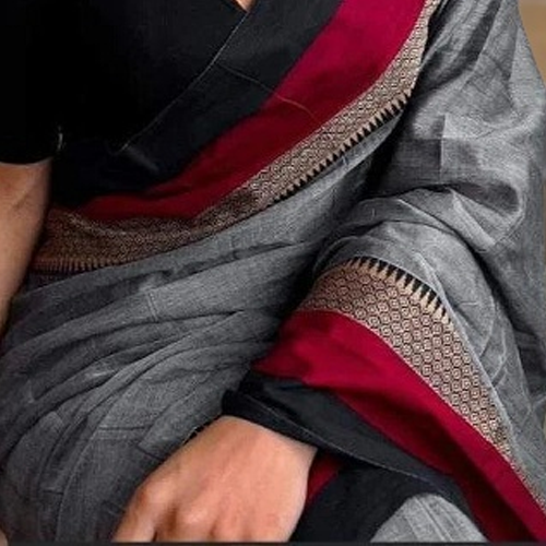 Broad Border Handloom Women's Khadi cotton saree