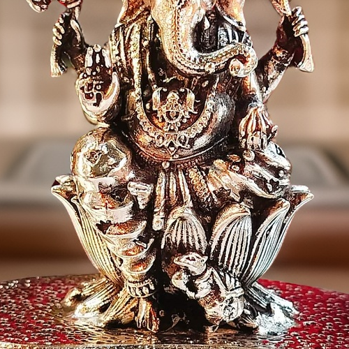 Beautiful Traditional German Silver Plated Ganesh Murti